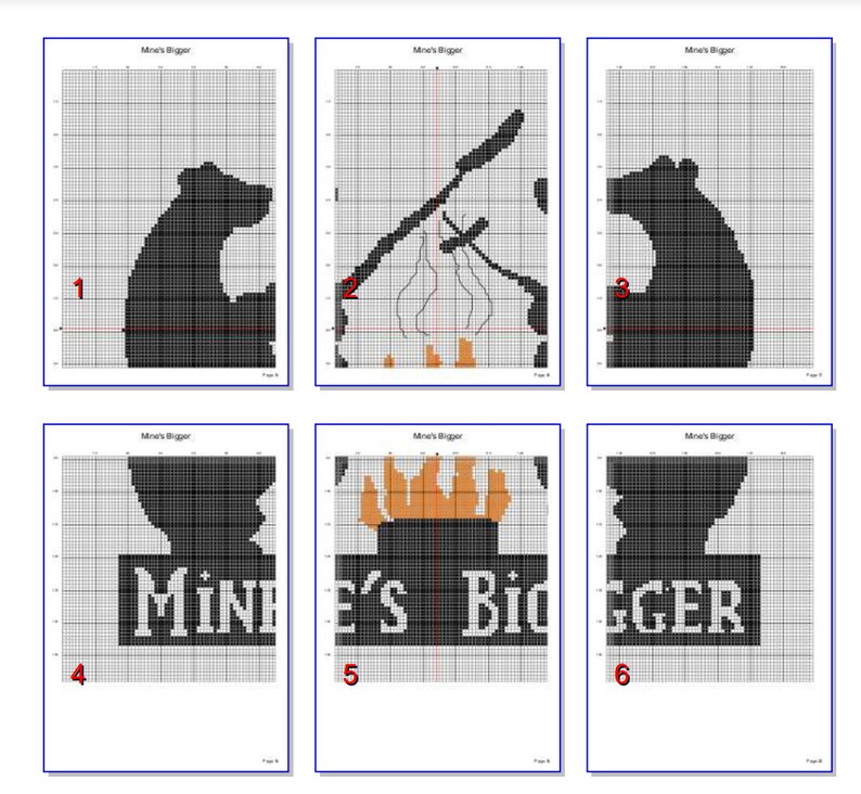 Campfire Bears Cross Stitch Pattern, Camping Pattern, Funny Cross Stitch, Animal Wildlife Cross Stitch Pattern, PDF Download image 8