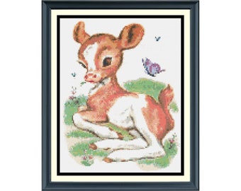 Baby Calf Cross Stitch Pattern, Cow Cross Stitch Pattern, Counted Cross Stitch Pattern,  Beginner Counted Cross Stitch Pattern