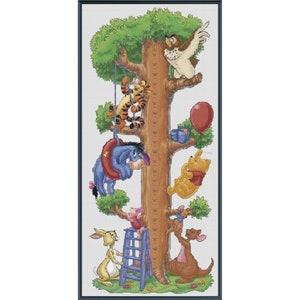 Winnie the Pooh Kreuzstich Stickvorlage, Kinderzimmer Dekor, Kinderzimmer Dekor, PDF, Sofort Download, Digitales Muster