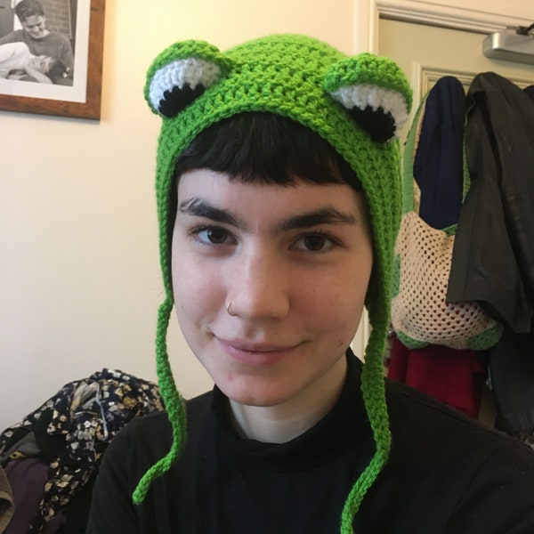 Le chapeau de grenouille Clara Froggie au crochet PATTERN | Téléchargement instantané de PDF | Conception de bonnet grenouille