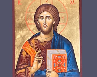 我らの主、パントクラトール（全能の神）のキリストのイコン、光を