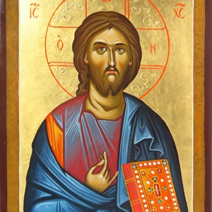 Jesus Christ Pantocrator, Byzantine Hand painted Icon, Christian Icon of Our Lord, Orthodox icon, Church icon, Orthodox gift