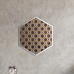 Geometric Wall Art, Wood Wall Art Hanging,Hexagon Sacred Geometry, Laser Cut Home Decor