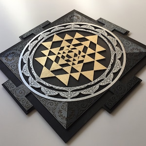 Sri Yantra Wall Art  Laser Cut Sacred Geometry Meditation Symbol Sri Chakra Shri Yantra, Sri Chakra Wall Hanging Yoga Studio Decor