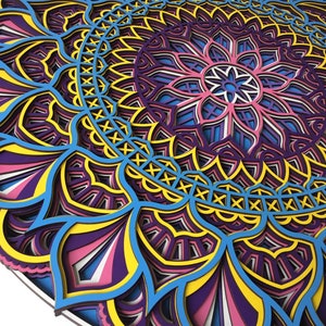 Multilayer Colorful Mandala Mandala Wall Art, Living Room Wall Art, Wood Mandala image 6