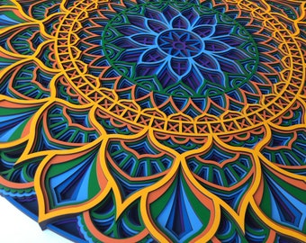 Multilayer Colorful Mandala - Mandala Wall Art, Living Room Wall Art