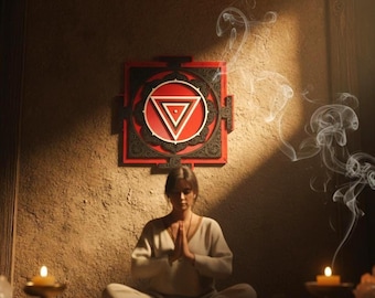 Kali Yantra, Strength-courage-spiritual awakening, Sacred Geometry, Meditation Altar, Spiritual Decorations
