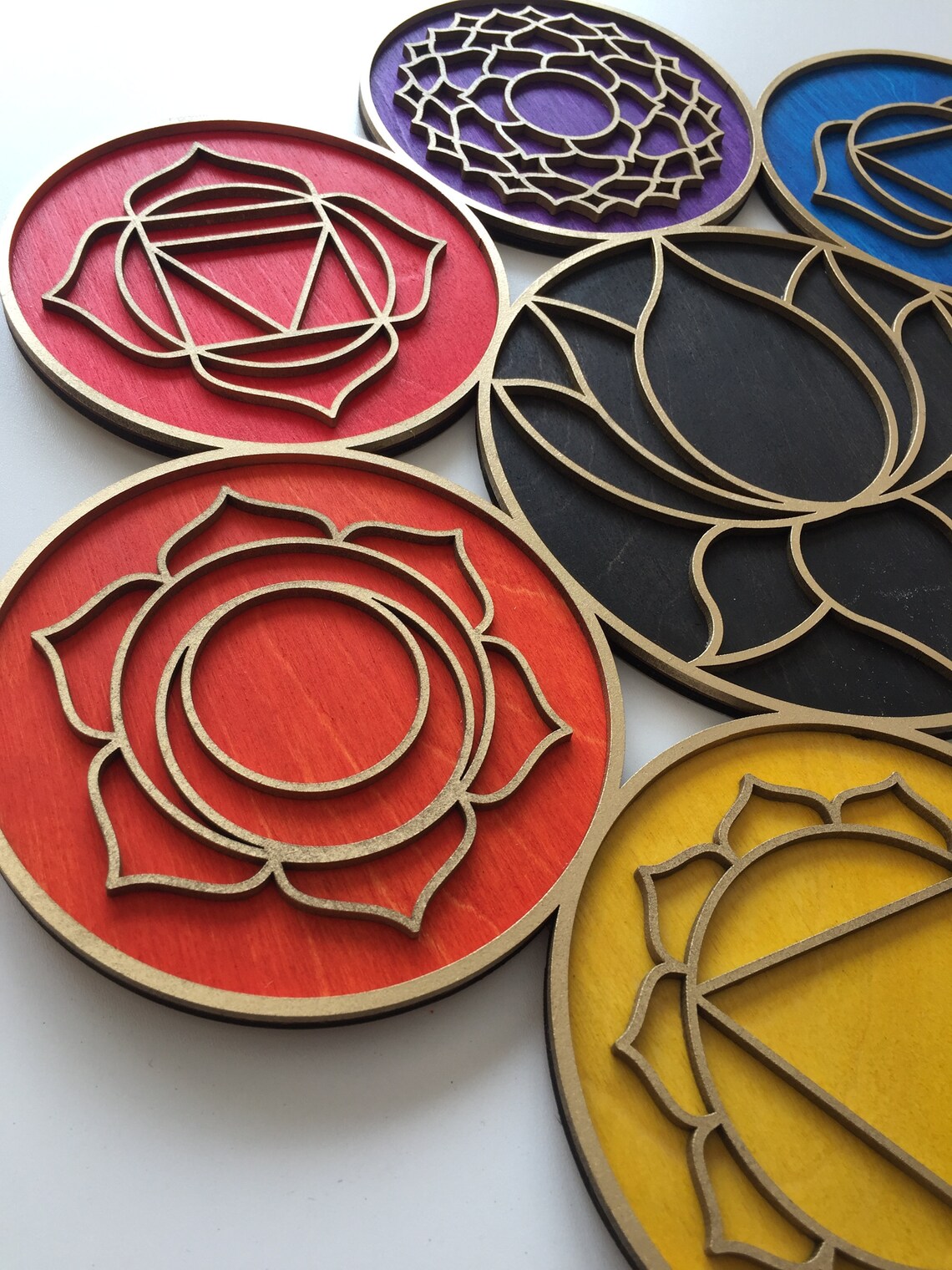 Chakra 7 Chakra Wall Hanging Wall Art Sacred Geometry Wood Etsy