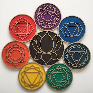 Chakra, 7 chakra wall hanging Wall Art,  Sacred Geometry, Wood Chakra Wooden, Living Room Home Decor, Meditation Symbol