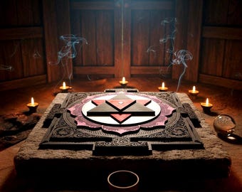 Shiva Yantra, 3D-houtyantra, heilige geometrie, meditatiesymbool