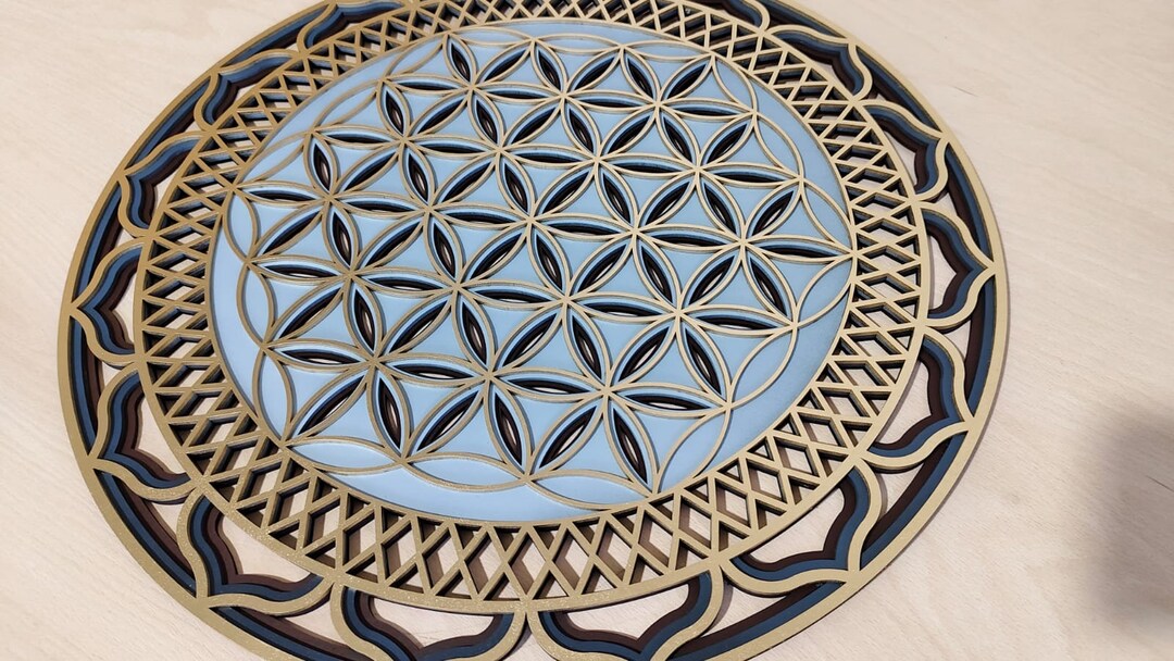 Multilayered Flower of Life Wood Wall Art, Sacred Geometry Decor - Etsy