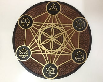 Metatron's Cube, Wooden Wall Art Hanging, Home Decor, Sacred Geometry Laser Cut