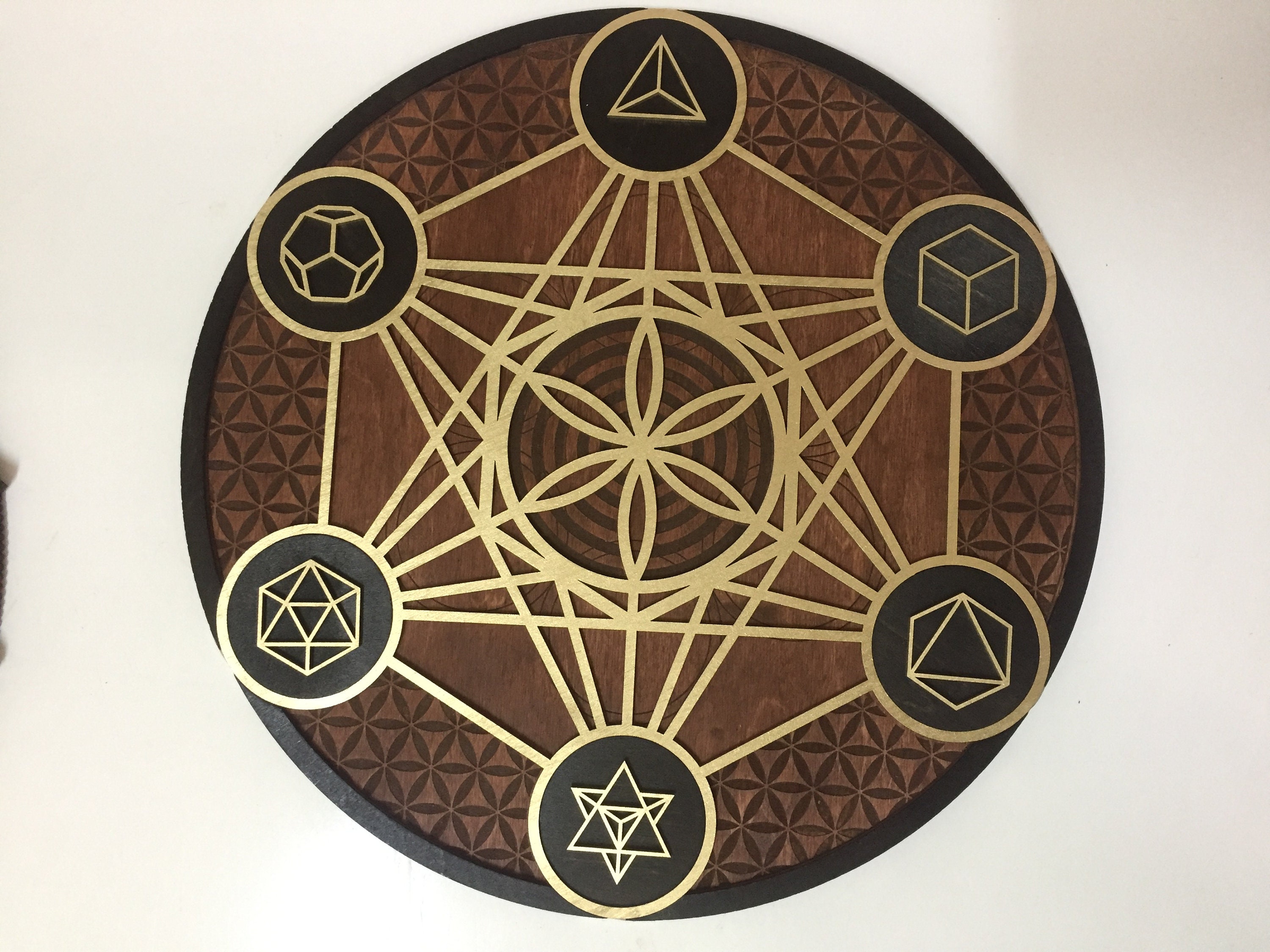 Metatron's Cube, Wooden Wall Art Hanging, Home Decor, Sacred Geometry ...