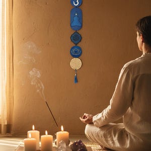 Third Eye Chakra Wood Sign, Spiritual Wall Art image 8