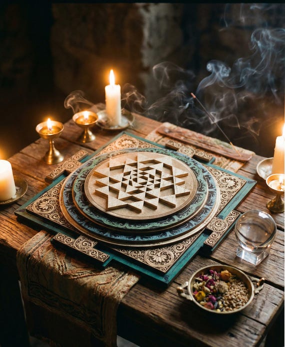 神聖幾何学 金色のシュリ ヤントラ シュリヤントラ Shri Yantra 神聖
