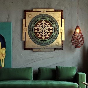 Sri Chakra, Shree Yantra, Sri Yantra Wall Art  Laser Cut, Sacred Geometry, Wood Yantra, Sun moon Yantra, spiritual decorations