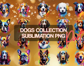 Pacchetto PNG di razze canine: ClipArt a sublimazione (download digitale)