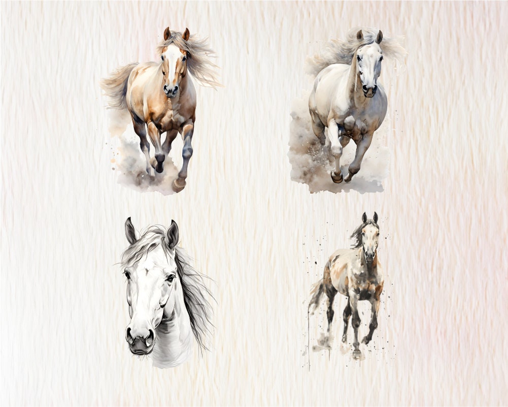 Horse Kitchen Towels PNG Cute Farm Horses Kitchen Tea Hand Towels Gifts