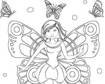 Printable Fairy Coloring Book| 40 pages