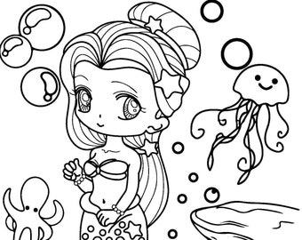 Printable Mermaid Coloring Book|100 Pages