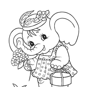 Printable Elephant Coloring Book 20 Pages image 1