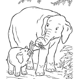 Printable Elephant Coloring Book 20 Pages image 5