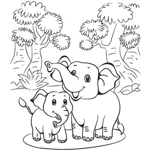 Printable Elephant Coloring Book 20 Pages image 2