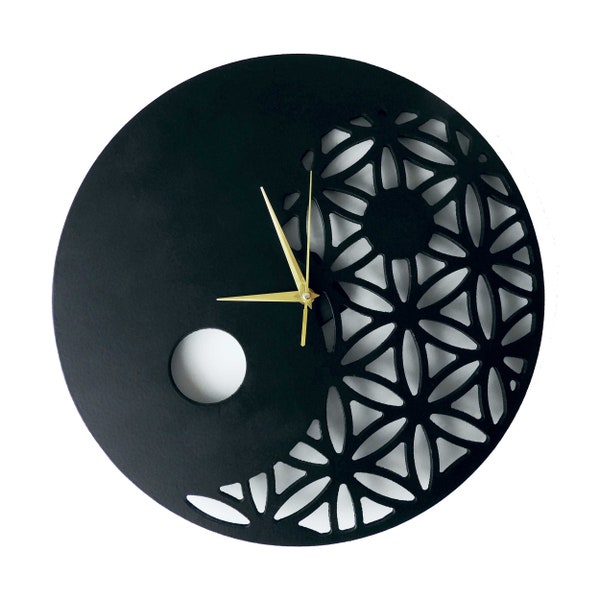 Wall clock Yin Yang modern decoration wood