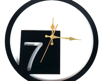 Silent Wall Clock Numbers 7 wood decoration