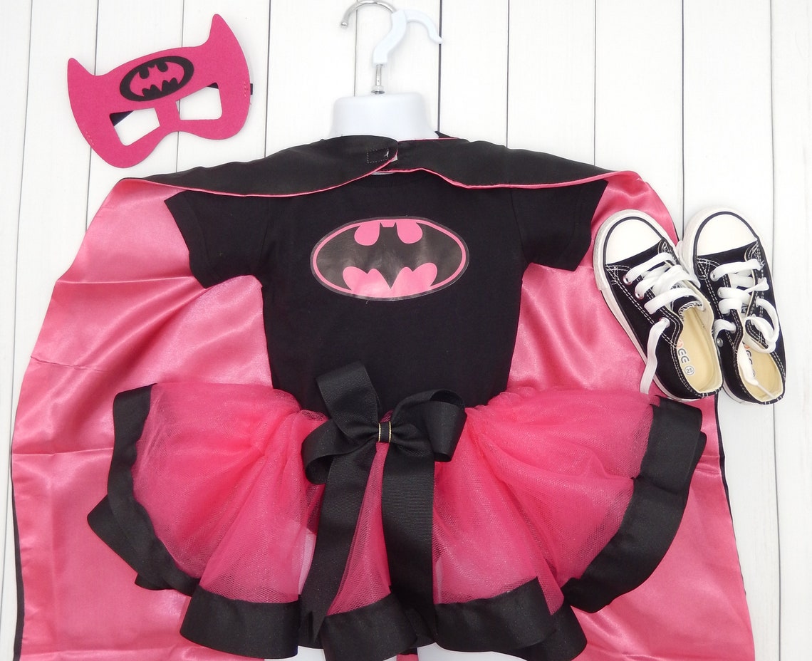 Girls Pink BATMAN 4 Piece HALLOWEEN Costume Outfit Ribbon Tutu Etsy