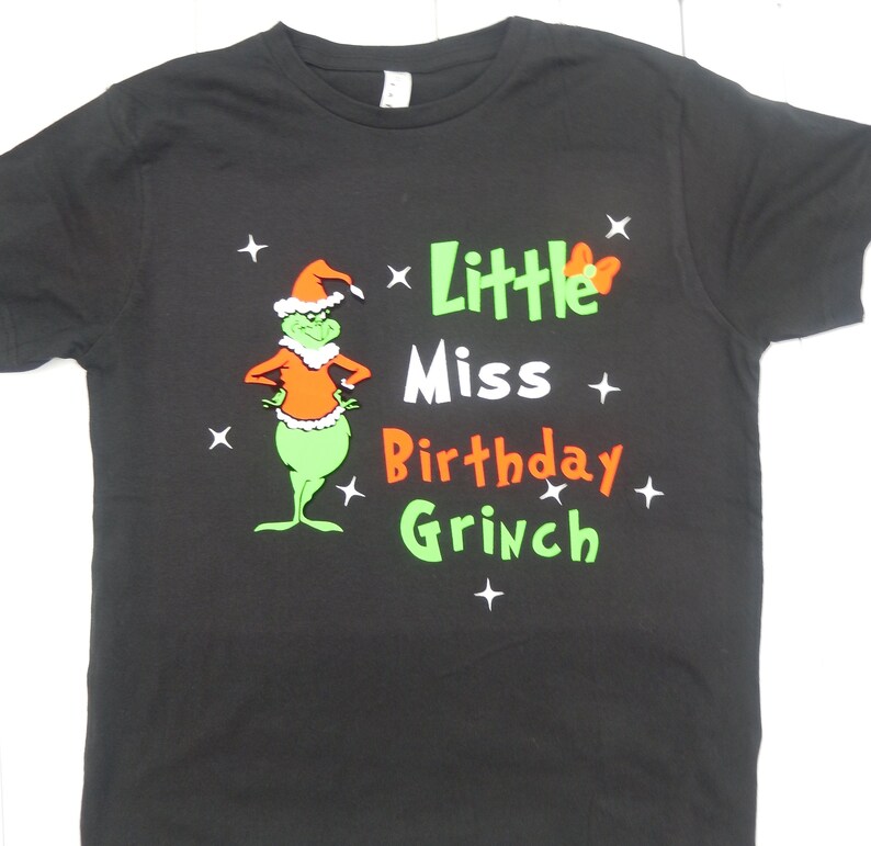 Girls Little MISS Birthday Grinch BIRTHDAY Tshirt or Onesie Etsy