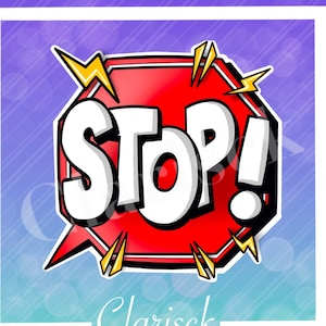 Pop Art Style STOP Emote - Emote for Twitch / Discord / Stream / YouTube / Discord