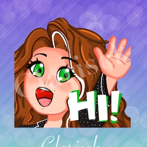 Emote Hi Hello Woman - Emote for Twitch / Discord / Stream / YouTube / Discord