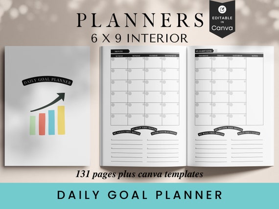 Daily Goal Planner: 6x9 KDP Canva Template
