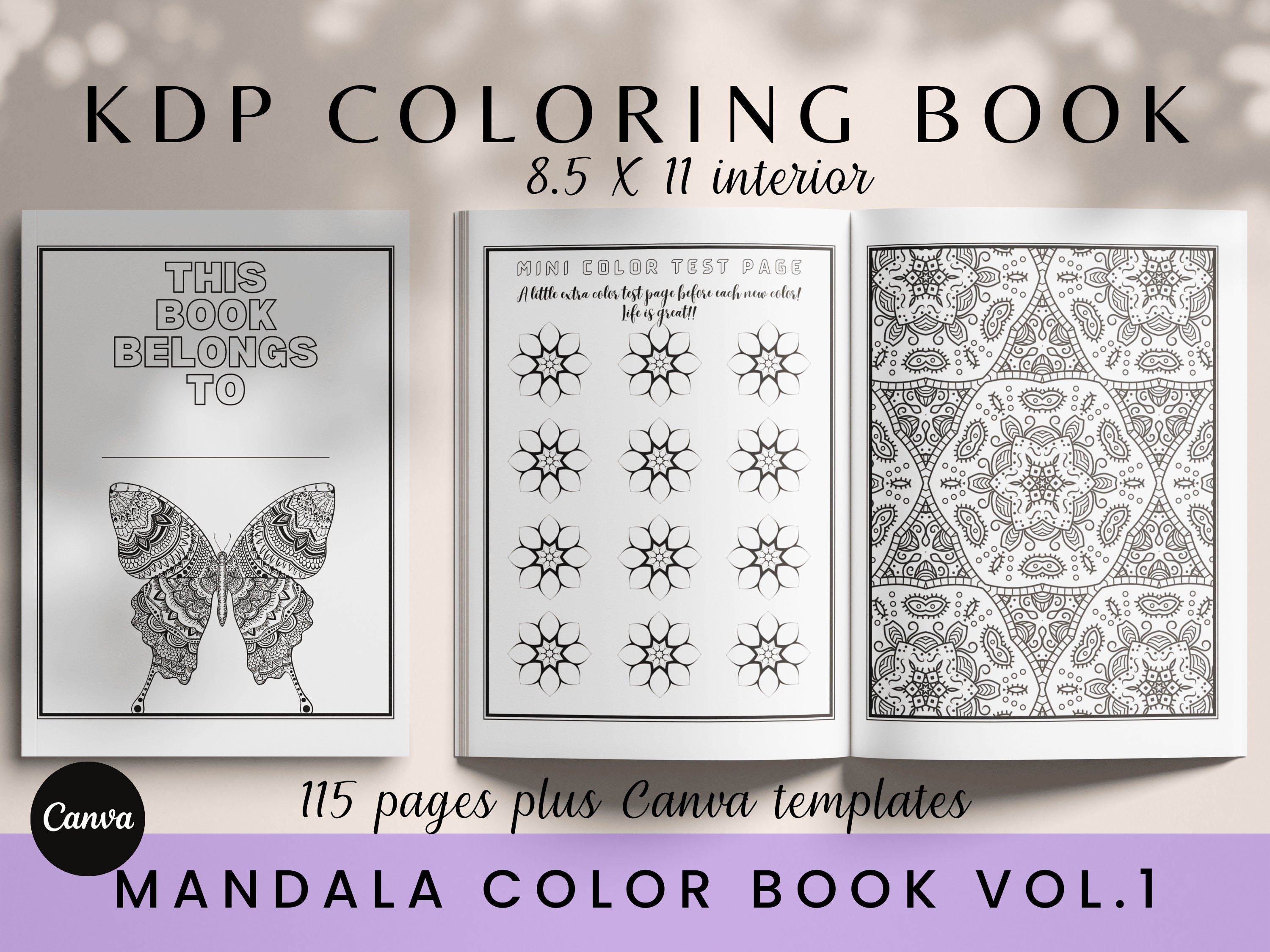 Mandala Mix Coloring Book Vol. 1, KDP Template, Adult or Children Book