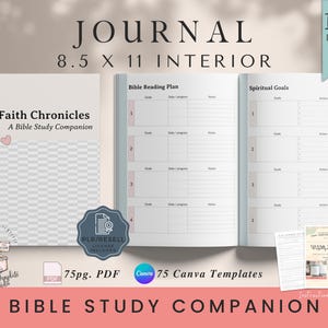 Bible Study Companion | Scripture Reflection, SOAP Study, Spiritual Goals, Testimony Journal & More