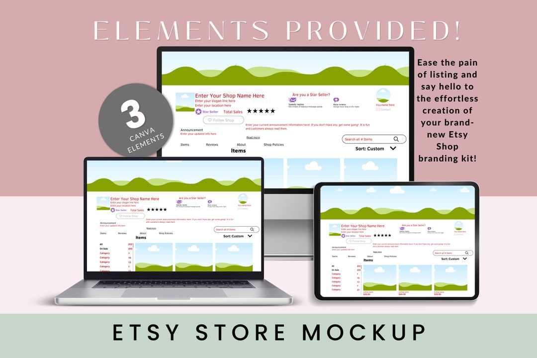 Etsy Store Mockup Etsy Shop Template Etsy Shop Mockup Etsy Sellers