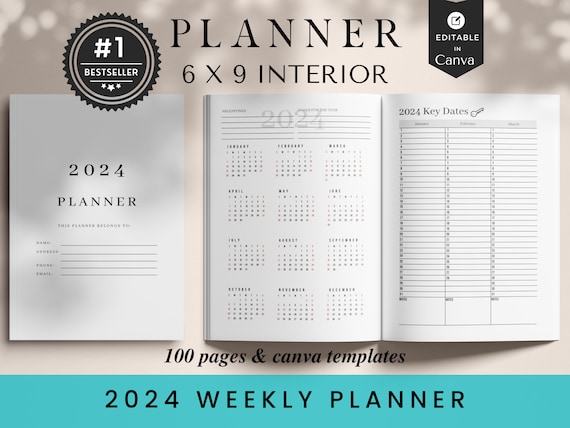Planificateur hebdomadaire 6x9 2024-2025 planificateur