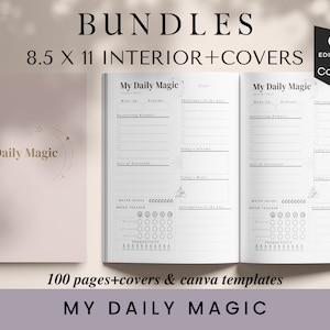 My Daily Magic Planner Bundle: 8.5x11 KDP Interior, Canva Template