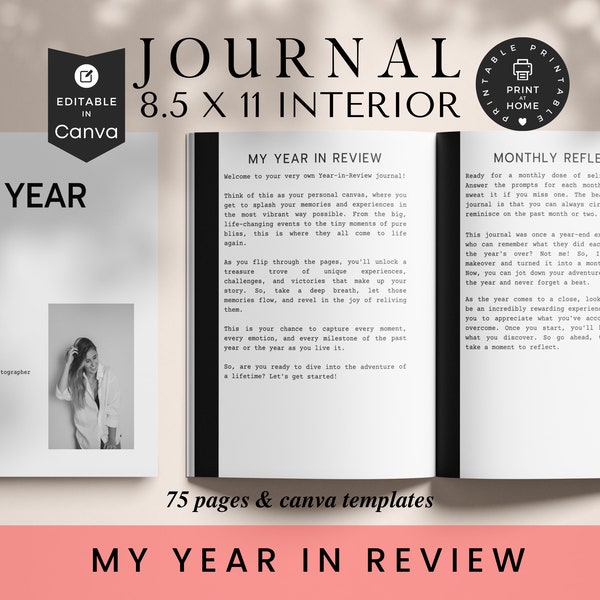 My Year of Gratitude Journal, Guided Writing Prompts, Monthly Reflect, Happiness Planner, Gratefulness Gift