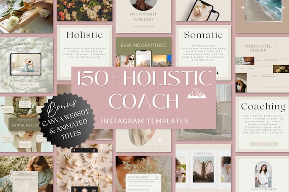 Holistic Coach Instagram Templates: 150+ Canva Social Media Posts