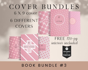 KDP Book Cover Template Bundle: 6x9 Paperback & Hardcover (Canva Editable)