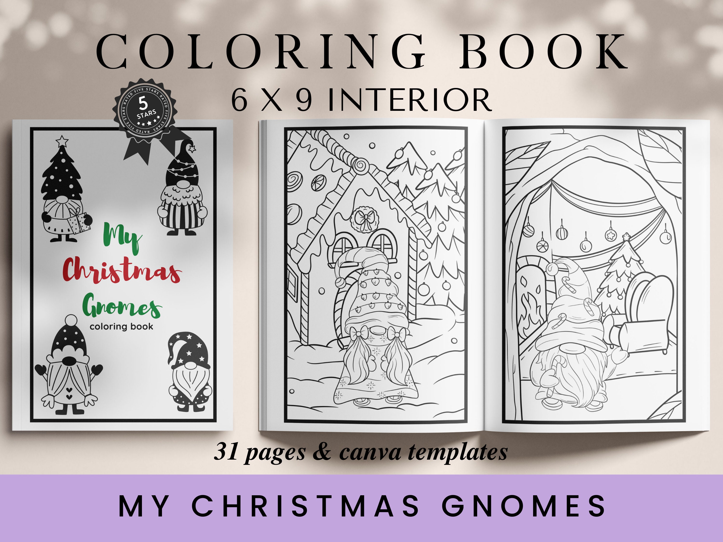 Santa Gnomes, Gnome Coloring Page, Gnome Coloring Book, Gnomes