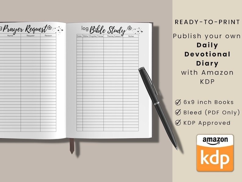 Daily Devotional Diary 6x9 KDP Template Canva Template Etsy