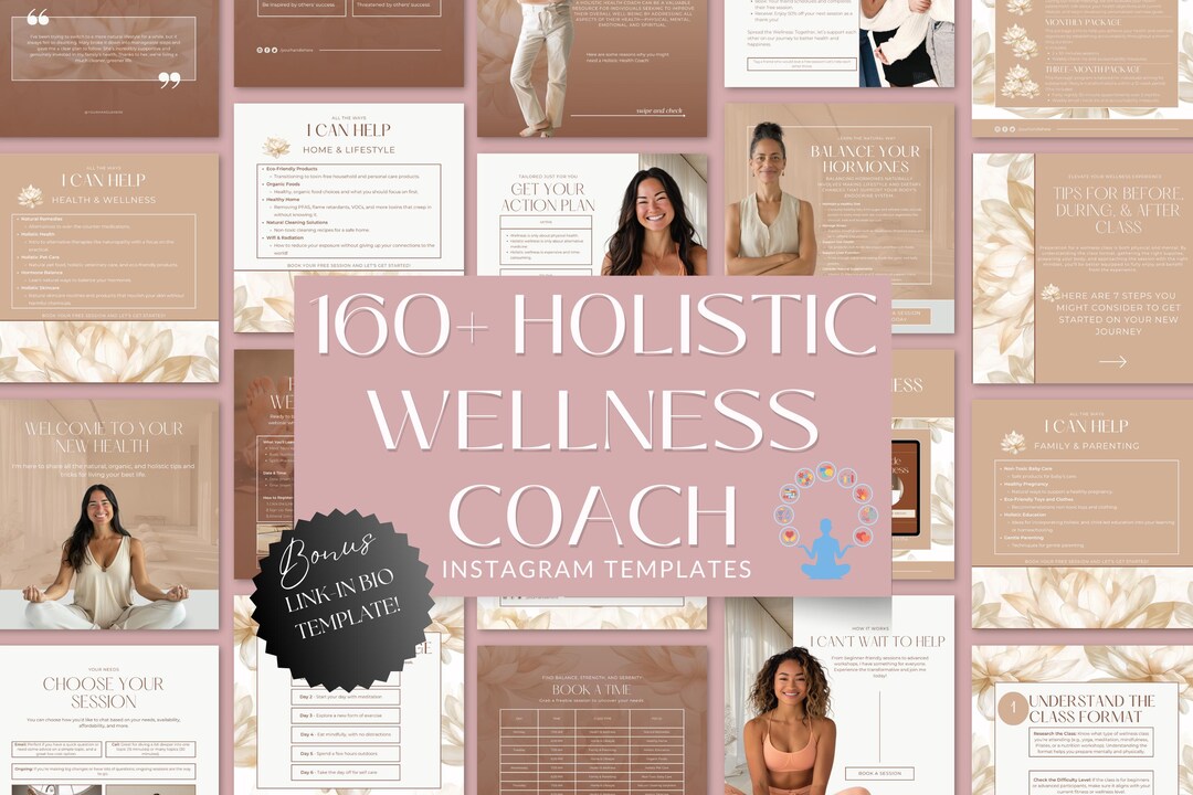 Wellness Coach Instagram Templates: 160+ Social Media Posts (canva) - Etsy