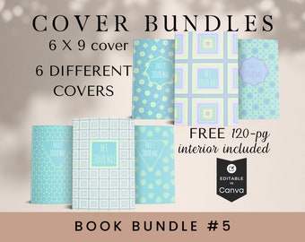 6x9 Book Cover Template Bundle: KDP Paperback & Hardcover (Canva Editable)