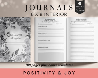 Positivity Journal: 6x9 KDP Interior, Canva Template