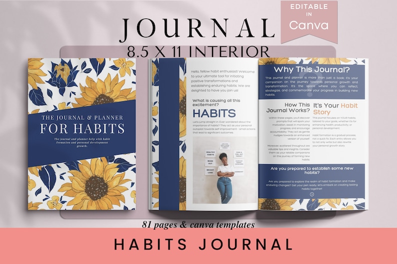 Habit Journal and Habit Planner, KDP Interior, KDP Templates