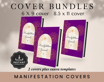 Manifestation Journal Cover Bundle: 6x9, 8.5x11, Canva Template