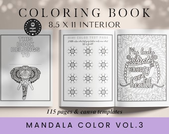 Mandala Coloring Book: Adult & Kids Relaxation (8.5x11) (KDP Template)